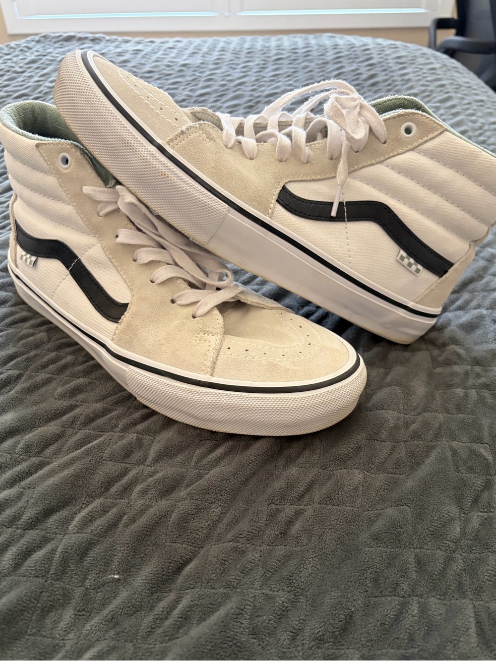 Vans Men’s Hi-Top Sneakers in White and Black